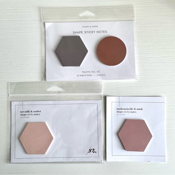 Cloth & Paper Hexagon Shape Sticky Notes Bundle - Picture 2 of 4